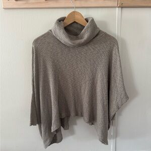 Free People Beach World Traveler Open Split Back Top Size XS Ribbed Cowl Neck